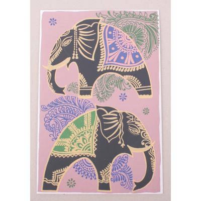 Carte de voeux 2 éléphants