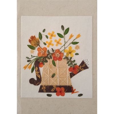 Greeting card "Flowers and watering can"