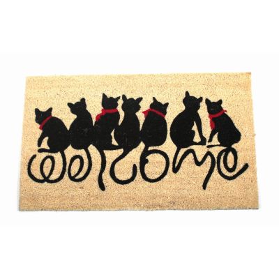 Kokosfaser-Fußmatte "Katzen willkommen"