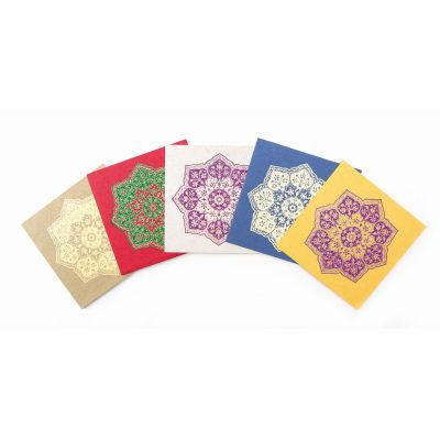 Set de 5 cartes de vœux "mandala"