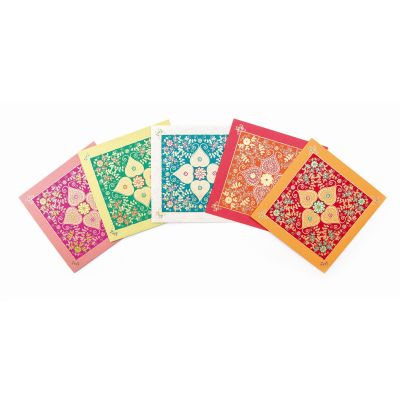 Set de 5 cartes de vœux "fleurs"