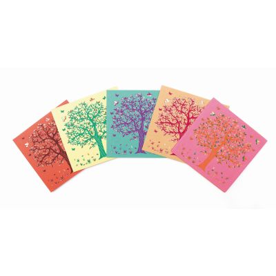Set de 5 cartes de vœux "arbre de vie"