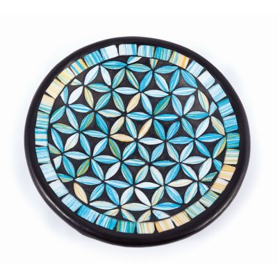 Clay bowl with glass mosaic "Flower of Life"