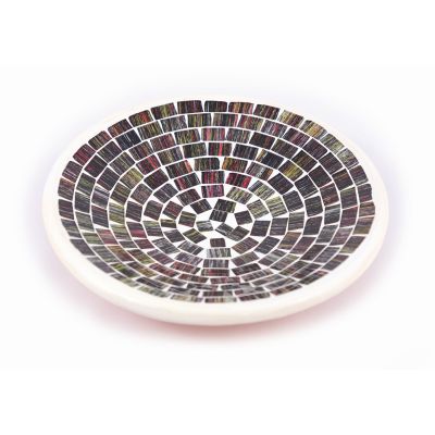 Clay bowl with glass mosaic "Moon"