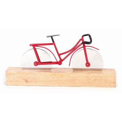 Pizzaschneider "Bike" im Holzblock