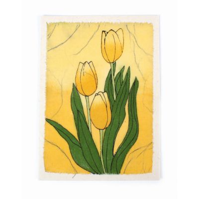 Greeting card "yellow tulips"