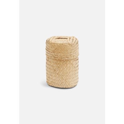 Round Seagrass Woven Storage Basket with Lid // S