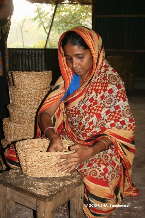 El Puente Flechtkörbe Aufbewahrungskörbe von USHA aus Bangladesch